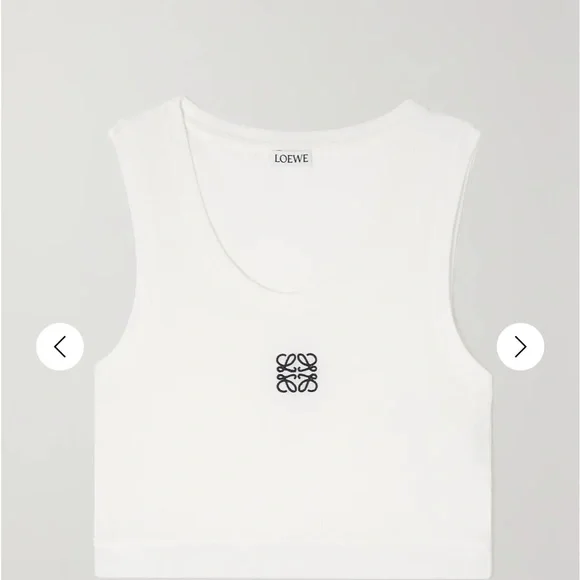 Tシャツ・カットソー LOEWE WHITE SILK TANK TOP Anagram tank top in silk White - LOEWE